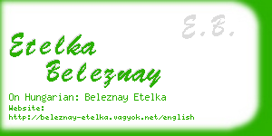 etelka beleznay business card